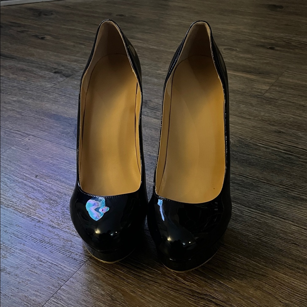 Elegant Black Patent Leather Heels